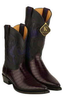 King Exotic Snip Toe Eel Boots Burnished Purple – Men’s Handcrafted - Image 5