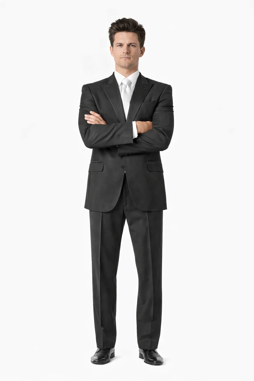 Button Peak Lapel Best Designer One Button Black Tuxedo Suit For Men By Fitted Slim Fitc Cut - Image 5