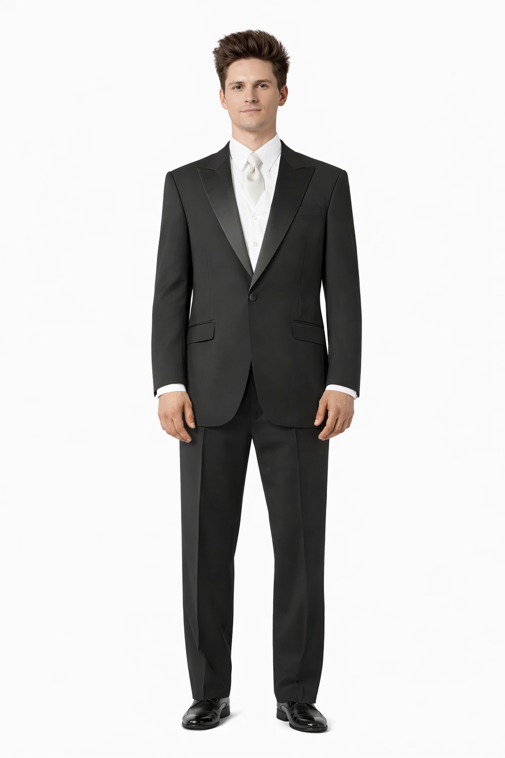 Button Peak Lapel Best Designer One Button Black Tuxedo Suit For Men By Fitted Slim Fitc Cut
