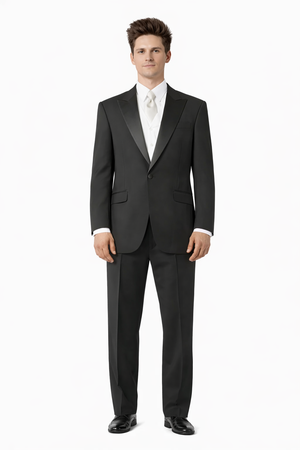 Button Peak Lapel Best Designer One Button Black Tuxedo Suit For Men By Fitted Slim Fitc Cut