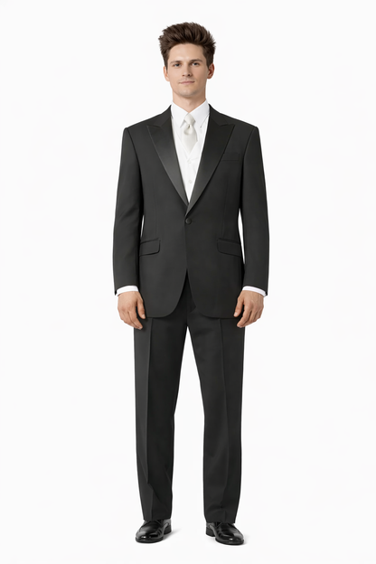 Button Peak Lapel Best Designer One Button Black Tuxedo Suit For Men By Fitted Slim Fitc Cut