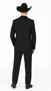 Buy 10 and More $59 Cheap quality Men's 2 Buttons Black Discounted affordable clearance sale Cheap Priced Suit Black