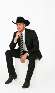 Buy 10 and More $59 Cheap quality Men's 2 Buttons Black Discounted affordable clearance sale Cheap Priced Suit Black