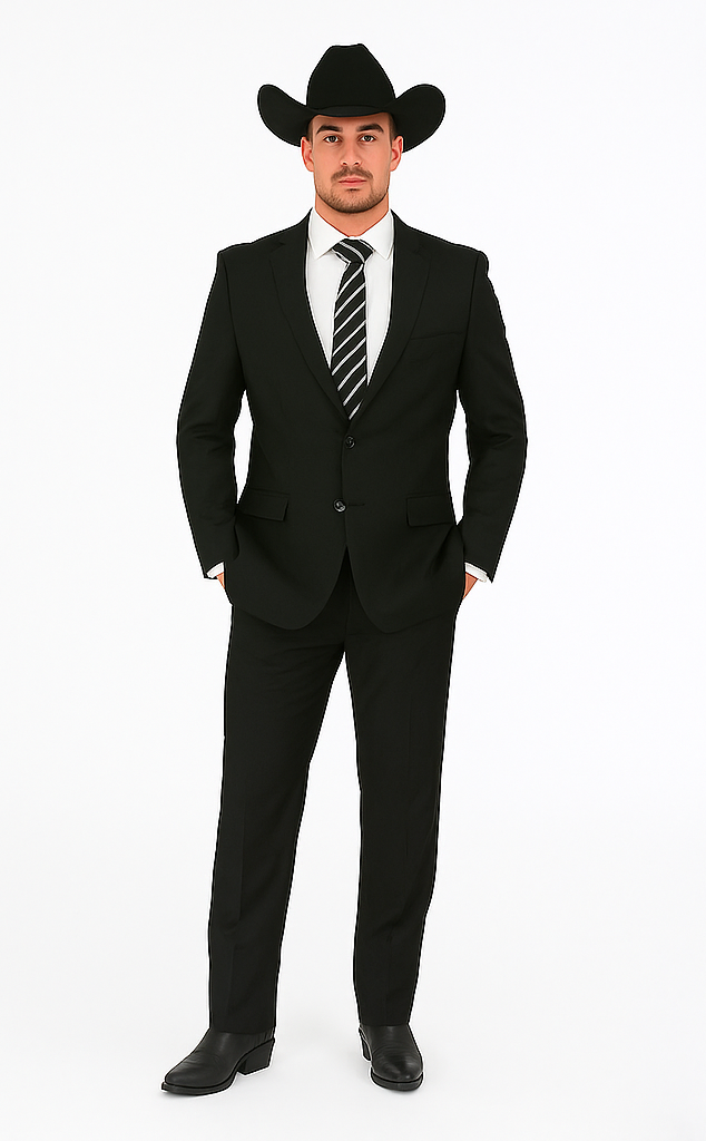 Buy 10 and More $59 Cheap quality Men's 2 Buttons Black Discounted affordable clearance sale Cheap Priced Suit Black - Image 7