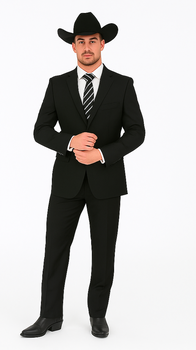 Buy 10 and More $59 Cheap quality Men's 2 Buttons Black Discounted affordable clearance sale Cheap Priced Suit Black - Image 8