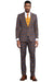 Men's Stacy Adams Bold Windowpane Plaid Print Vested Suit in Grey & Gold