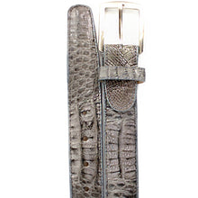 Men's Belvedere Caiman Crocodile Dress Belt in Grey