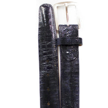 Men's Belvedere Genuine Caiman Crocodile Dress Belt - Navy Blue