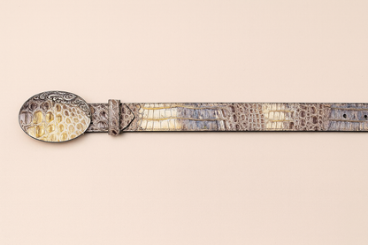 Men's Wild West Caiman Belly Skin Cowboy Belt 2C118249