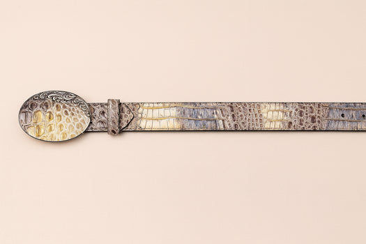 Men's Wild West Caiman Belly Skin Cowboy Belt 2C118249