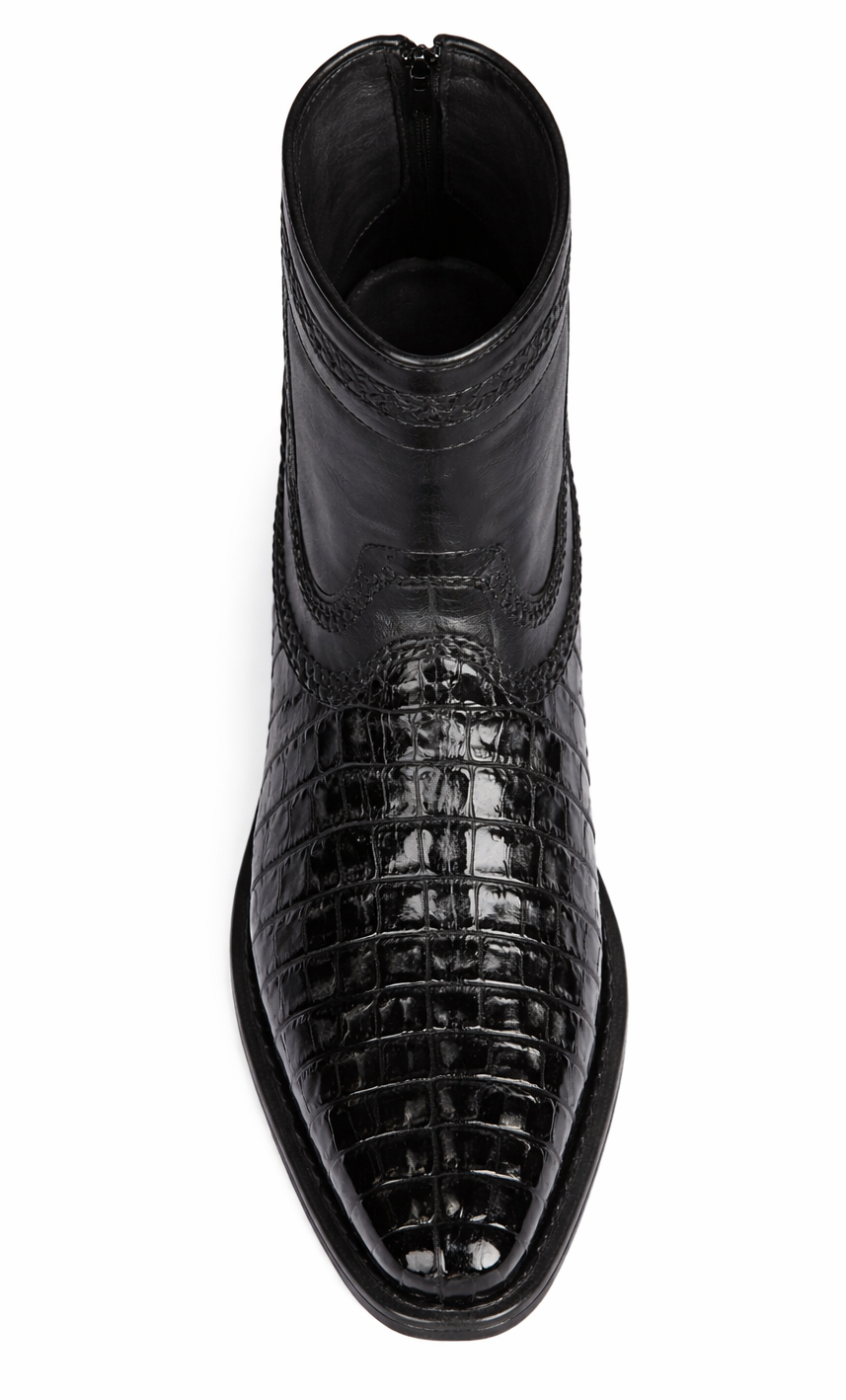Caiman Tail Short Black Boots - Image 5