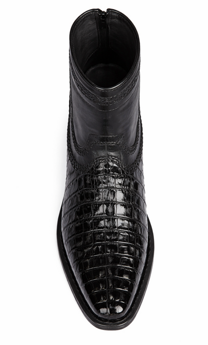Caiman Tail Short Black Boots - Image 5