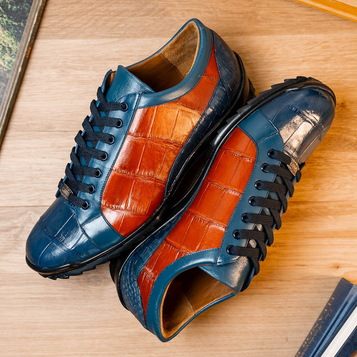 Marco Di Milano Cairo Alligator Sneakers Blue