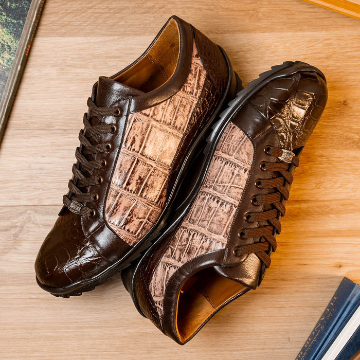 Marco Di Milano Cairo Alligator Sneakers Brown / Orix