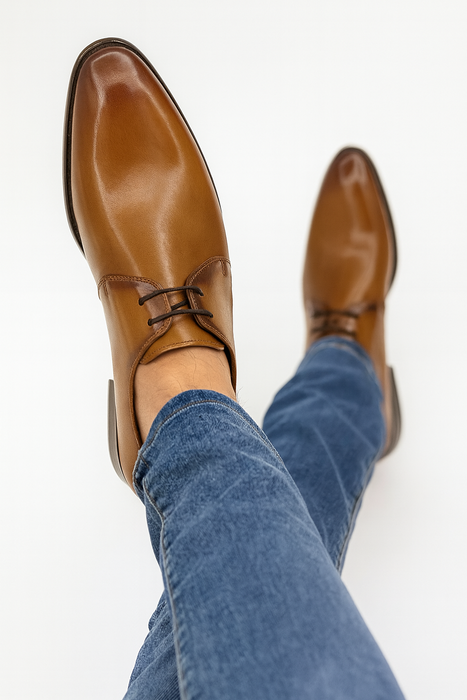 Calfskin Lace-up Leather Shoes