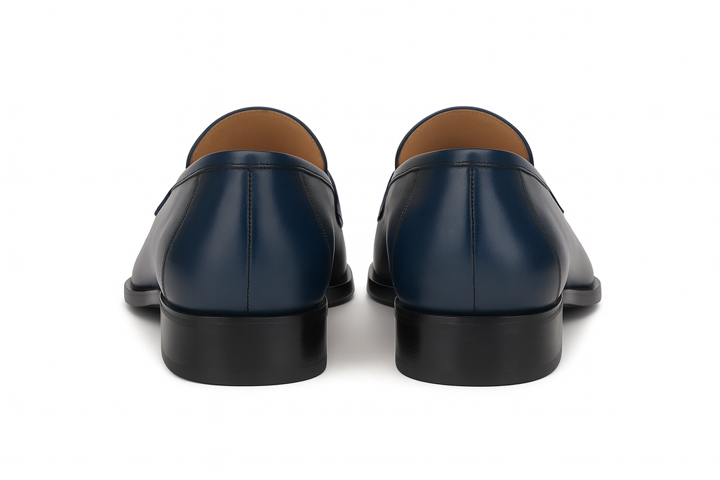 Calfskin Penny Loafer Navy By Mezlan Made In Spain Brand