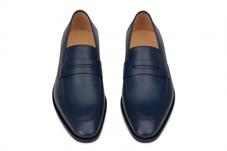 Calfskin Penny Loafer Navy By Mezlan Made In Spain Brand