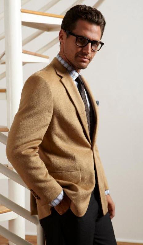 Mens Big and Tall Jean Paul Germain Pure Camelhair Sport Coat Blazer Available in Extra Long