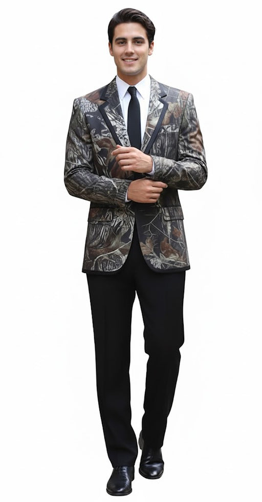 Camouflage Tuxedos with Black Pants and Black Tie