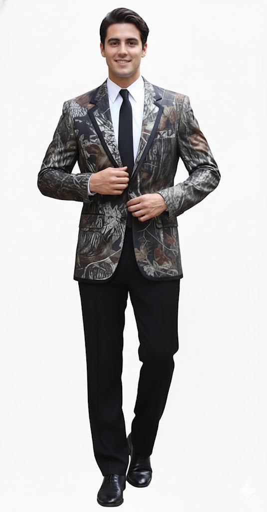 Camouflage Tuxedos with Black Pants and Black Tie - Image 5