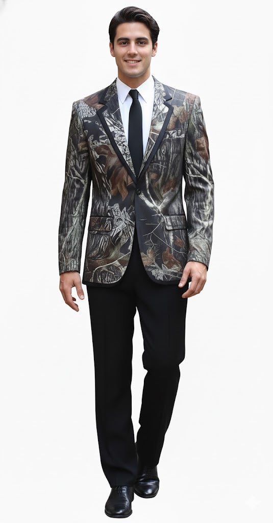 Camouflage Tuxedos with Black Pants and Black Tie - Image 6