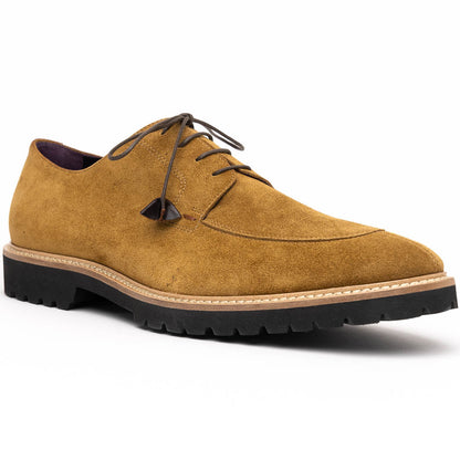 Zelli Campo Suede Goatskin Blucher Lace-up Shoes in Tobacco