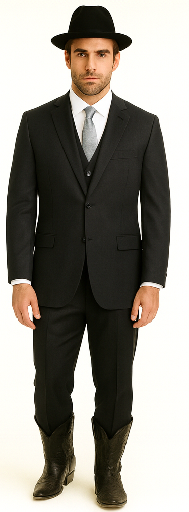 Brand: Caravelli Collezione Suit - Caravelli Suits - Caravelli italy Caravelli Men's 2 Buttons Grey 3 Piece Vested Suit