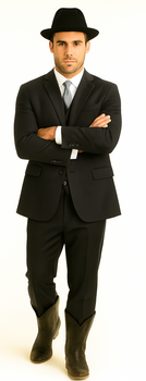 Brand: Caravelli Collezione Suit - Caravelli Suits - Caravelli italy Caravelli Men's 2 Buttons Grey 3 Piece Vested Suit - Image 6