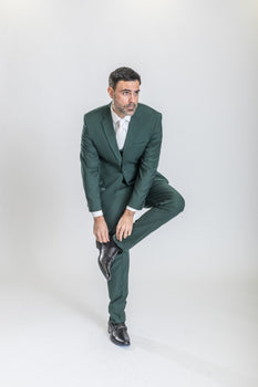 Caravelli Suit - Designer Caravelli Jacket and Pants in Color Solid Augusta Green