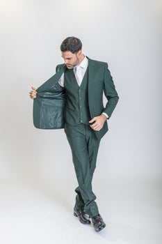 Caravelli Suit - Designer Caravelli Jacket and Pants in Color Solid Augusta Green