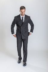 Black Caravelli Suit - Designer Caravelli Jacket and Pants Modern Fit
