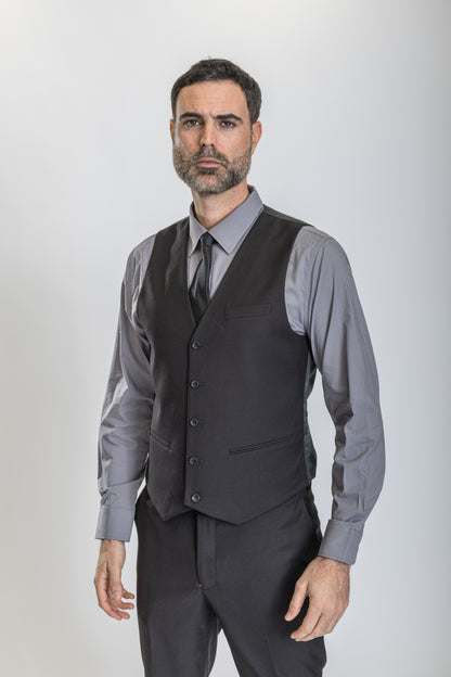 Caravelli Suit - Designer Caravelli Jacket and Pants in Color Solid Black Modern Fit
