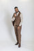 Caravelli Suit - Designer Caravelli Jacket and Pants in Color Solid Brown