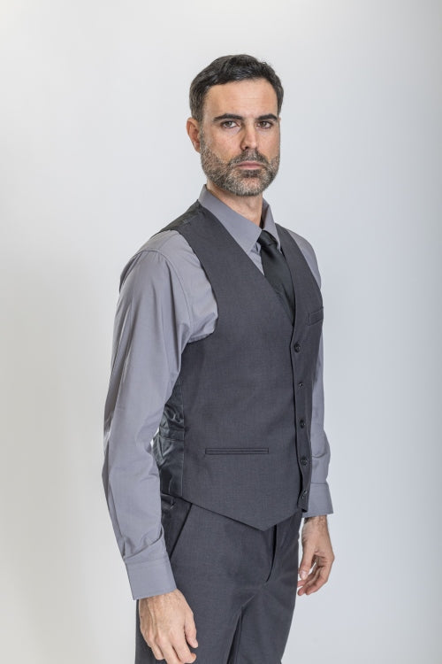 Caravelli Suit - Designer Caravelli Jacket and Pants in Color Solid Charcoal Modern Fit