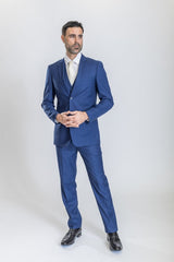 Caravelli Suit - Designer Caravelli Jacket and Pants in Color Solid Cobalt Modern Fit