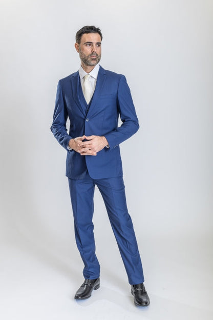 Caravelli Suit - Designer Caravelli Jacket and Pants in Color Solid Cobalt Modern Fit