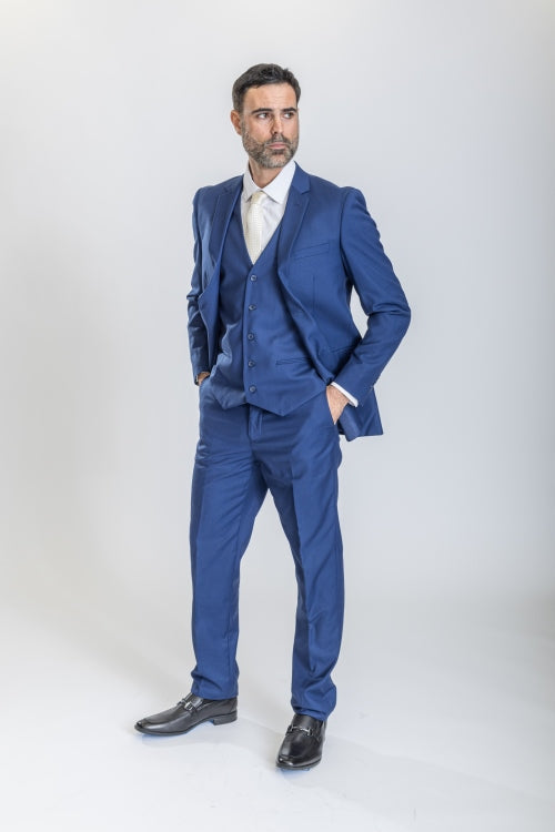 Caravelli Suit - Designer Caravelli Jacket and Pants in Color Solid Cobalt Modern Fit