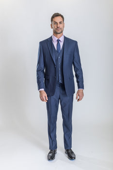 Caravelli Suit - Designer Caravelli Jacket and Pants in Color Solid Midnight Blue
