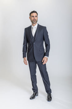 Caravelli Suit - Designer Caravelli Jacket and Pants in Color Solid Navy