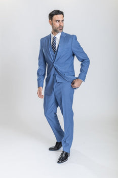 Caravelli Suit - Designer Caravelli Jacket and Pants in Color Solid Powder Blue