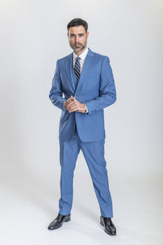 Caravelli Suit - Designer Caravelli Jacket and Pants in Color Solid Powder Blue