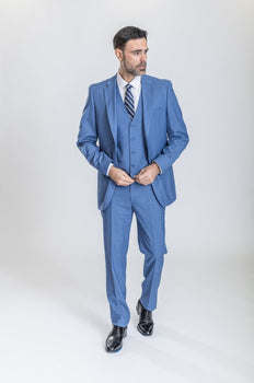 Caravelli Suit - Designer Caravelli Jacket and Pants in Color Solid Powder Blue