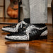 Marco Di Milano Caribe Black Leather Oxford "Newspaper" Print