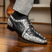 Marco Di Milano Caribe Black Leather Oxford "Newspaper" Print
