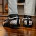 Marco Di Milano Caribe Black Leather Oxford "Newspaper" Print