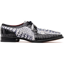 Marco Di Milano Caribe Black / Newspaper Caiman Crocodile Derby Shoes