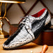 Marco Di Milano Caribe Black Leather Oxford "Newspaper" Print