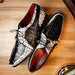 Marco Di Milano Caribe Black Leather Oxford "Newspaper" Print