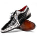 Marco Di Milano Caribe Black Leather Oxford "Newspaper" Print