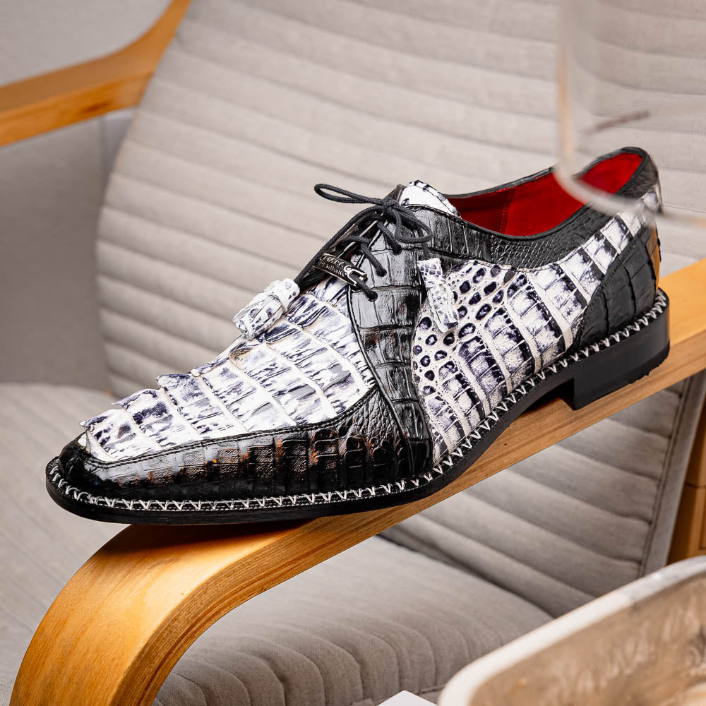 Marco Di Milano Caribe Newspaper Black Leather Dress Shoe